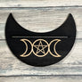 Triple Moon Pentagram Tarot Card Holder - Oracle Card Holder - Altar Card Holder