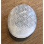 Selenite Laser Engraved Palmstone - Flower of Life