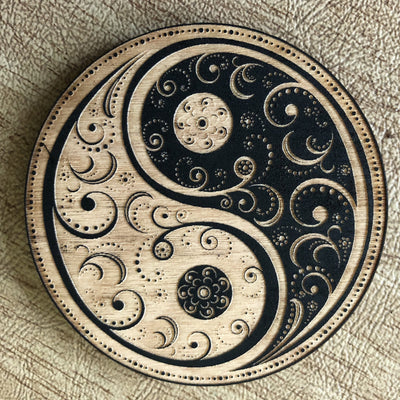 Painted Mandala Magnet - Yin Yang Mandala