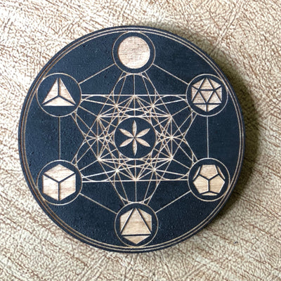 Painted Metatron's Cube Magnet - Metatron's Cube Platonic Solids