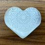 Selenite Heart Laser Engraved Mandala #1
