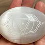 Selenite Palmstones Chakras