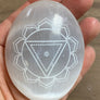 Selenite Palmstones Chakras