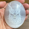 Selenite Palm Stone Lynx