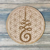 Unalome Flower of Life Crystal Grid - Enlightenment Crystal Grid - Altar Decoration