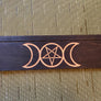 Triple Moon Pentagram Tarot Card Holder - Oracle Card Holder - Altar Card Holder