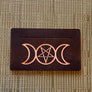 Triple Moon Pentagram Tarot Card Holder - Oracle Card Holder - Altar Card Holder