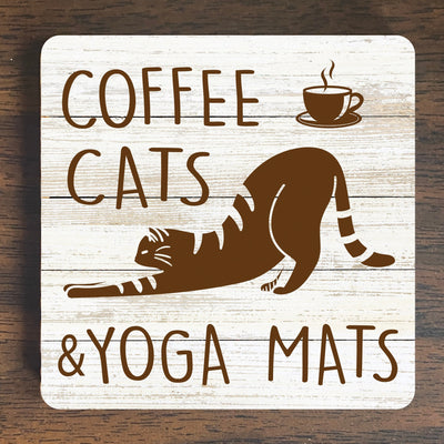 Coffee Cats and Yoga Mats Magnet