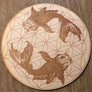 Koi Fish Flower of Life Crystal Grid