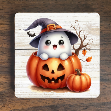 Ghost Pumpkin Magnet - Halloween
