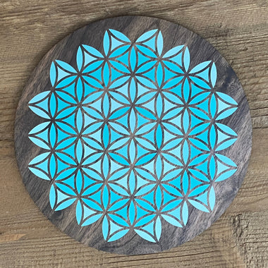 Color - Flower of Life Inverted Crystal Grid Blue