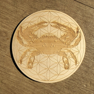 Crab Flower of Life Crystal Grid - Altar Table