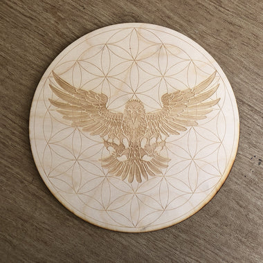 Eagle Flower of Life Crystal Grid - Altar Table