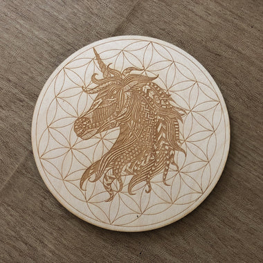 Unicorn Flower of Life Crystal Grid