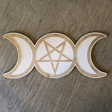 Triple Moon Pentagram Crystal Grid