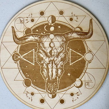 Bull Skull Crystal Grid