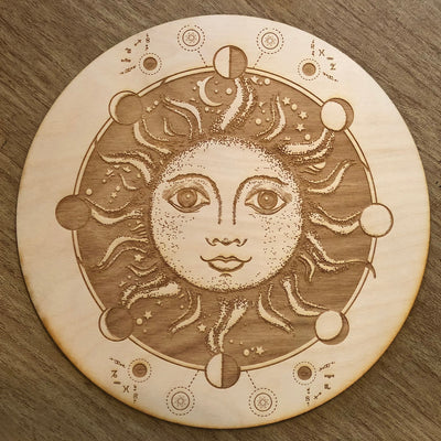 Sun Moon Phase Crystal Grid - Sun Crystal Grid 