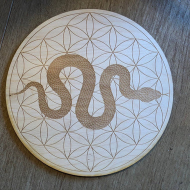 Flower of Life Serpent Crystal Grid - Snake Crystal Grid 