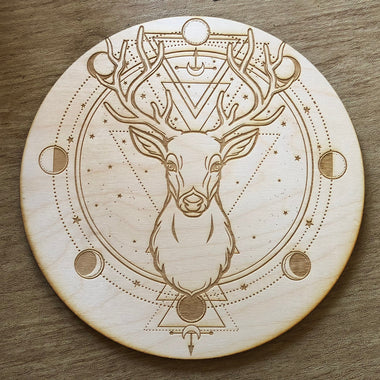 Deer Moon Phase Crystal Grid - Deer Crystal Grid 