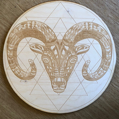 Ram Sri Yantra Crystal Grid - 6, 9  or 12 Inches 