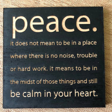 Painted Wood Magnet - Peace Magnet 
