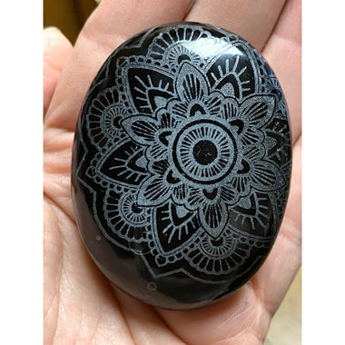 Black Obsidian Palm Stone Mandala