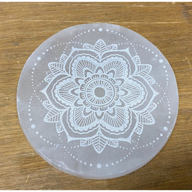 Selenite Charging Platform Disc Mandala