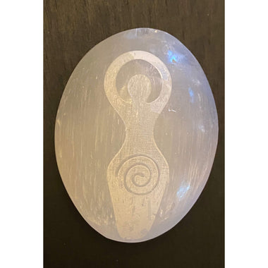 Selenite Palm Stone Goddess
