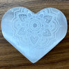 Selenite Heart Laser Engraved Mandala #2