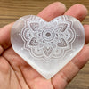 Selenite Heart Laser Engraved Mandala #2