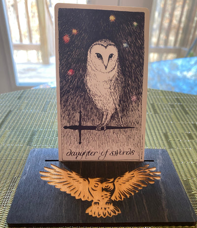 Owl Tarot Card Holder - Oracle Card Holder - Altar Card Holder