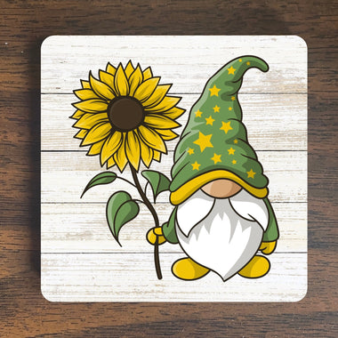 Sunflower Gnome Magnet - Gnome Magnet - Wooden Refrigerator Magnet