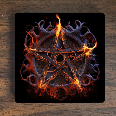 Flaming Pentagram Magnet