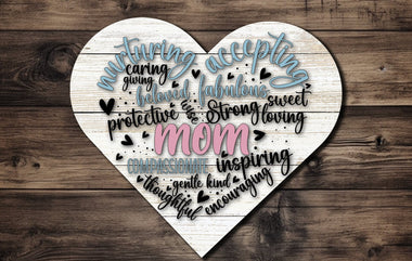Mom Heart Magnet - Grandma Heart Magnet - Mother's Day Magnet