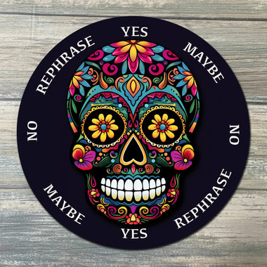 Sugar Skull Pendulum Board - Sugar Skull Divination Board - Full Color - Altar Decoration