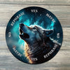 Wolf Pendulum Board - Howling Wolf Divination Board - Full Color - Altar Decoration