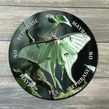 Luna Moth Pendulum Board - Luna Moth Divination Board - Full Color - Altar Decoration